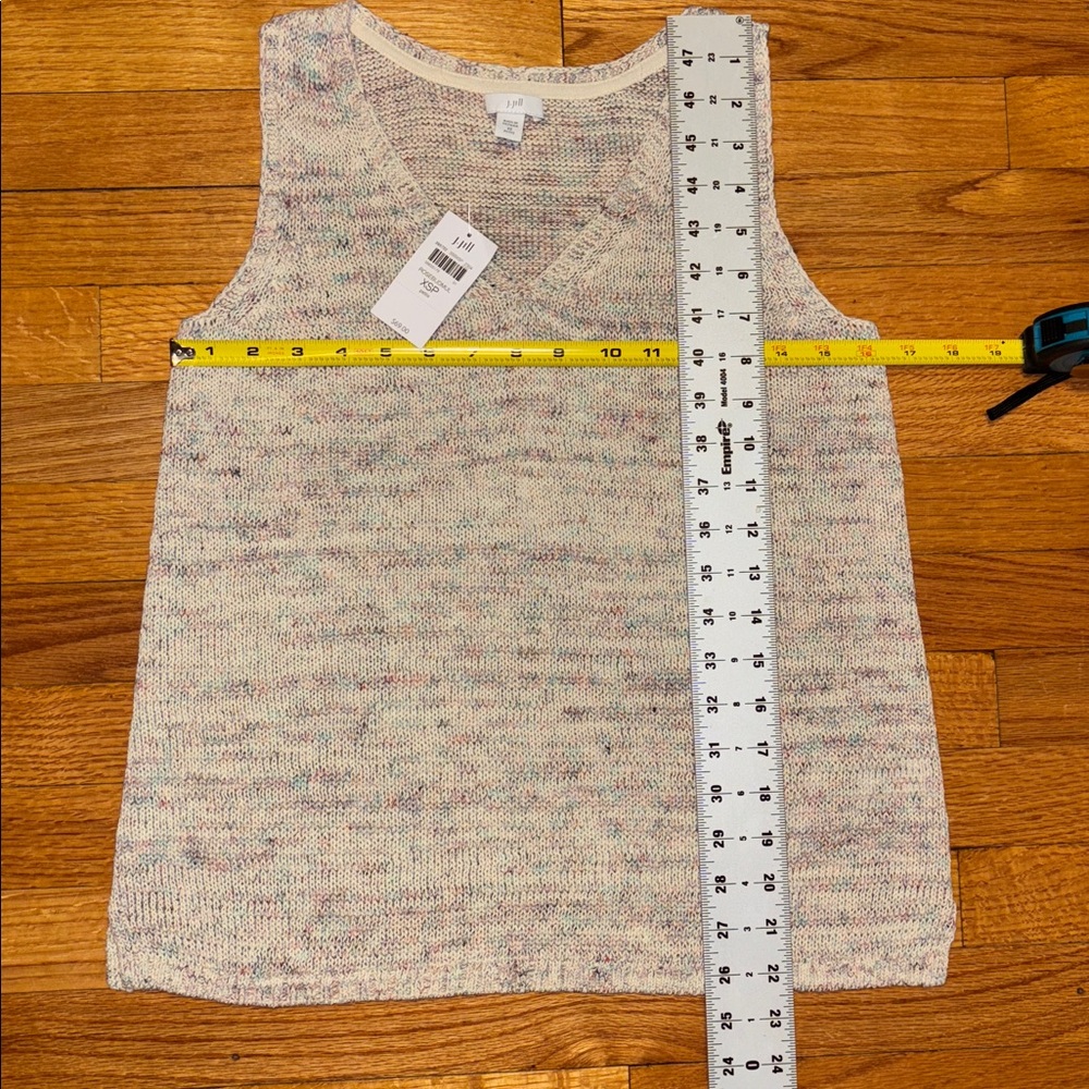 NWT J. Jill Linen V-Neck Sweater Vest - Size XS - Beige Natural Fiber - Picture 3 of 4